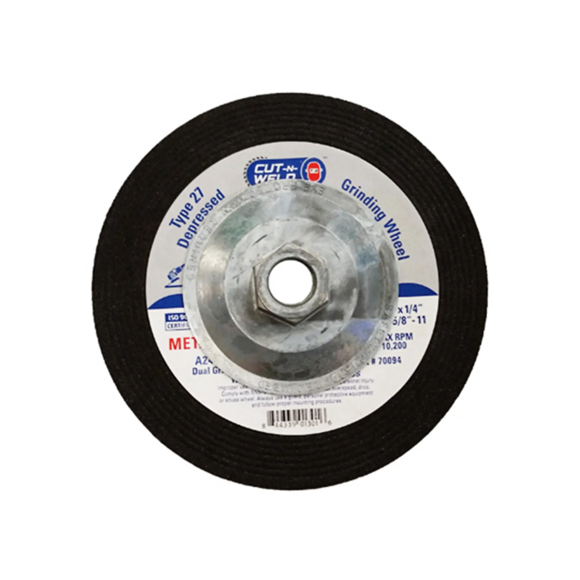 CNW-T27 Grinding Wheel With Dual Grit 6" x 1/4" x 5/8"-11, With Hub